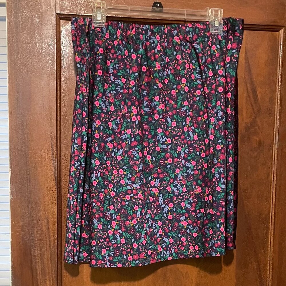 J. Crew Floral knee Skirt - Black and Pink